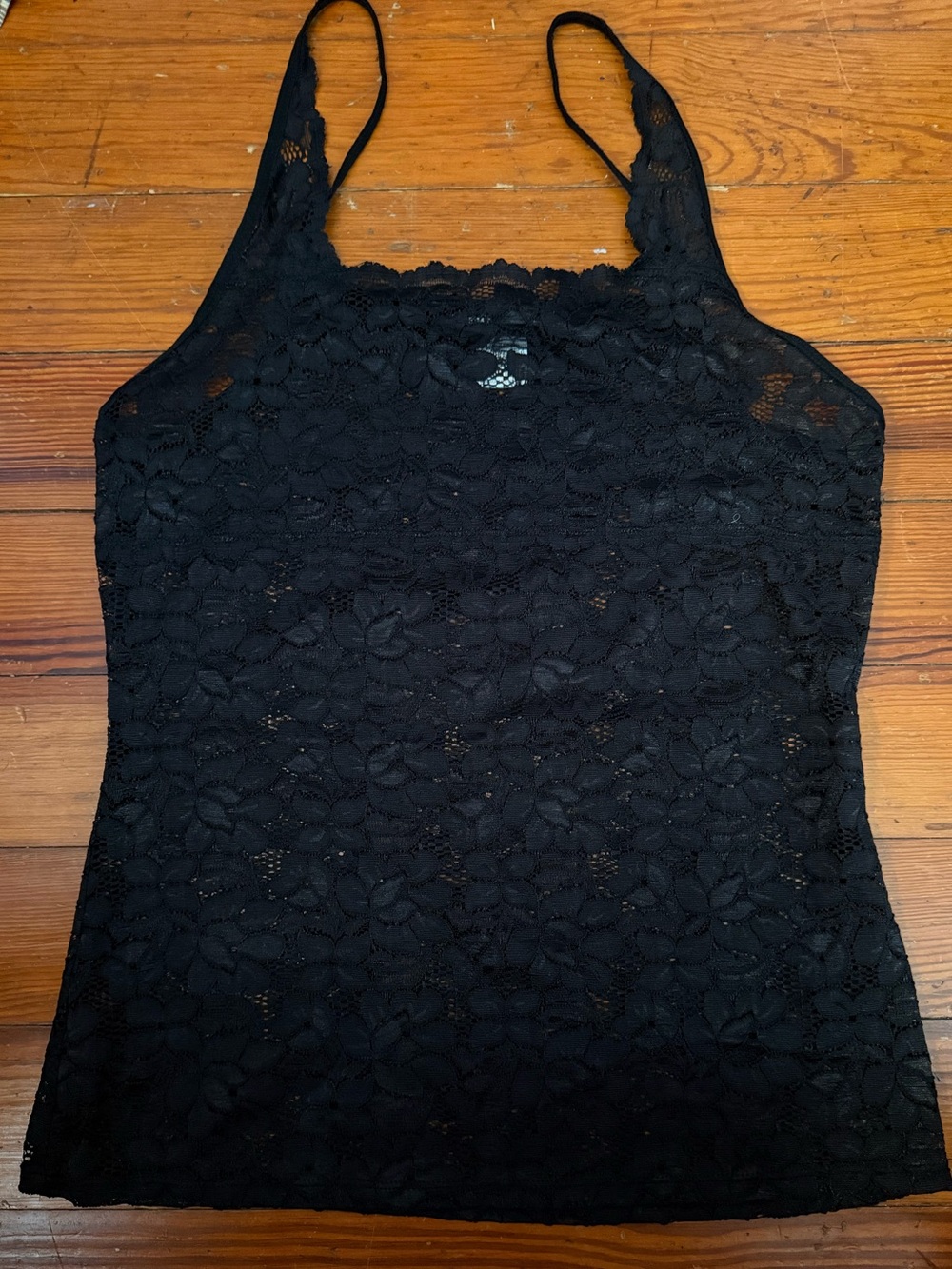 Black Lace Tank Top - Women's Spaghetti Strap Camisole